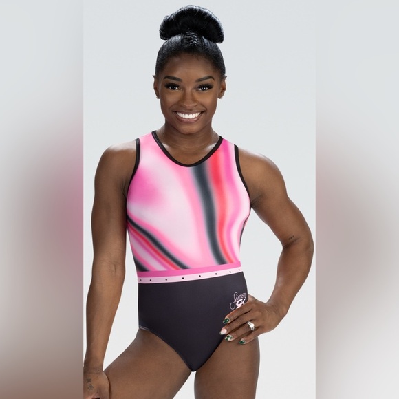 GK Other - GK Simone Biles- Pink and Black Gymnastics Leotard NWT